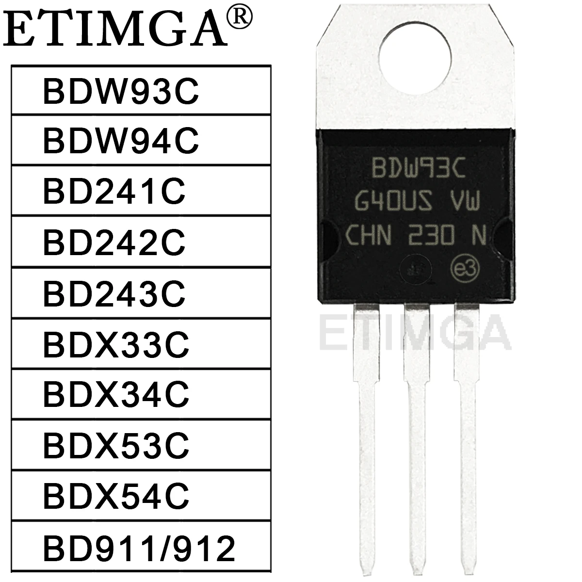 10PCS/LOT BDW93C BDW94C BD241C BD242C BD243C BDW244C BDX33C BDX34C BDX53C BDX54C BD911 BD912 TO220 NPN Transistor To-220 New