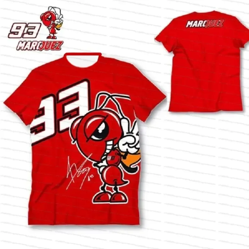 

2025 New MOTO GP 93 Marquez Motorcycle Cycling Training Children's Adult Family Shirt Zexi Street Retro Motorcycle Party T-shirt
