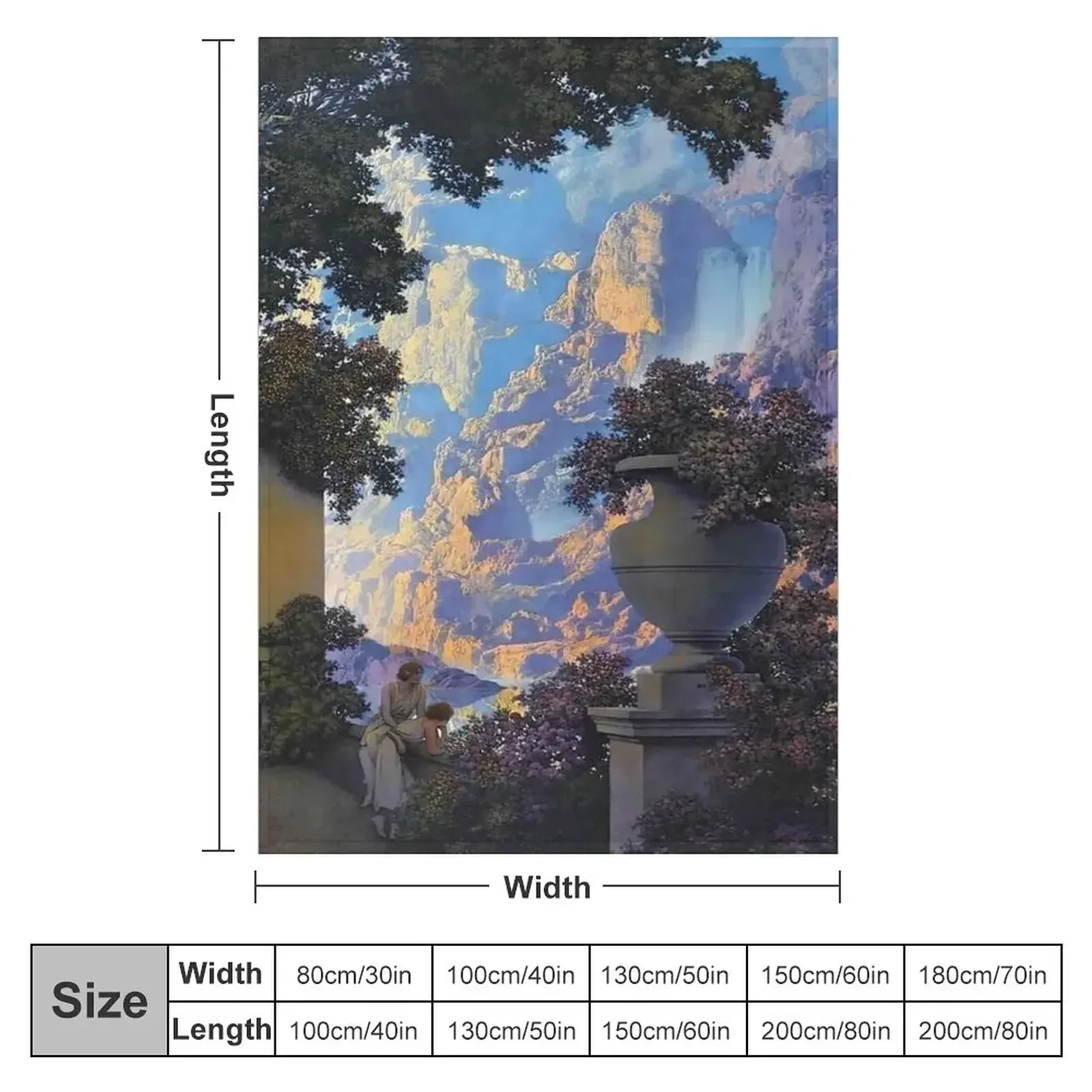 Sunrise (1933) - Maxfield Parrish Throw Blanket Sofa christmas gifts Travel Flannel Blankets