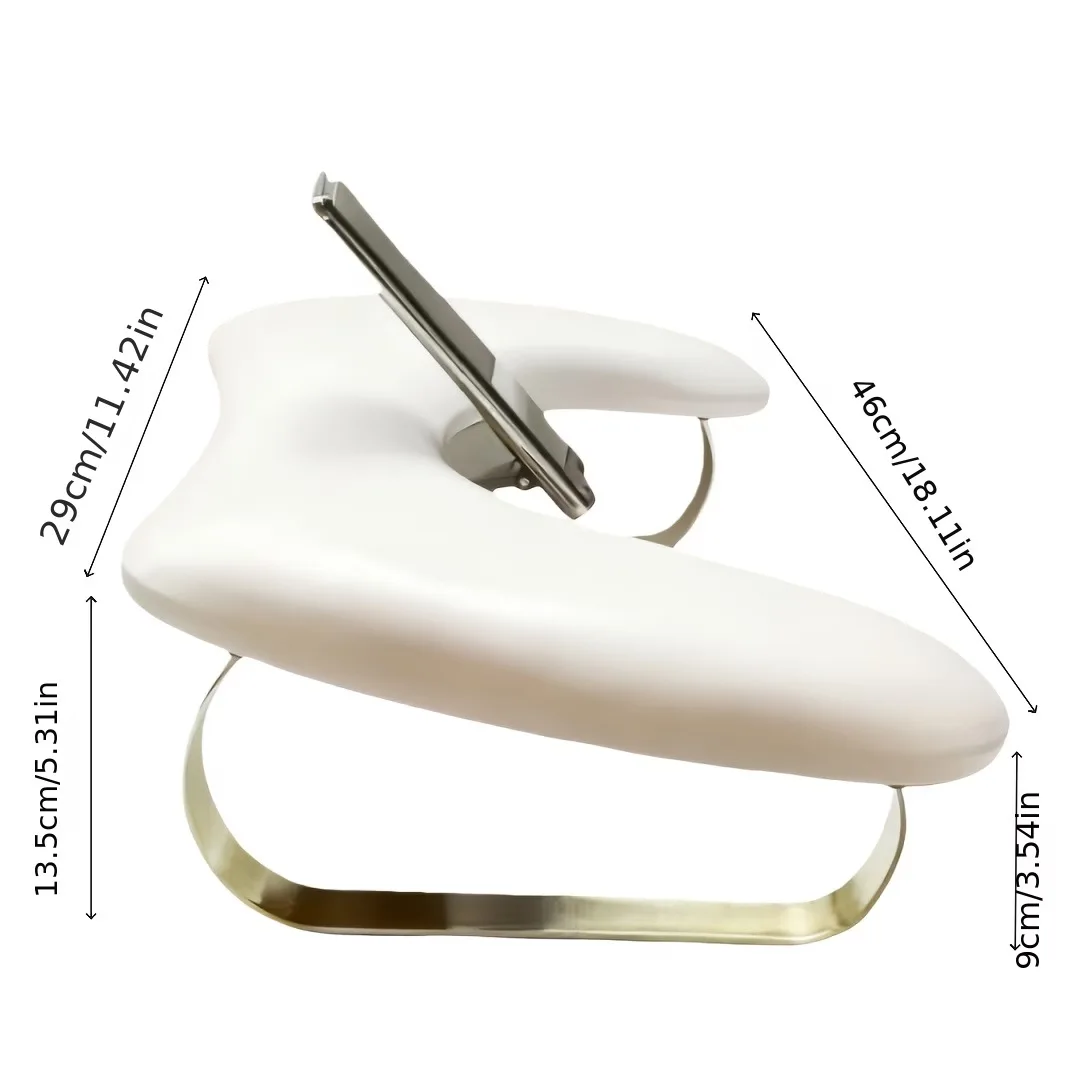 PU Leather U-Shaped Manicure Hand Rest with Phone Holder Comfortable Durable Nail Salon Tool