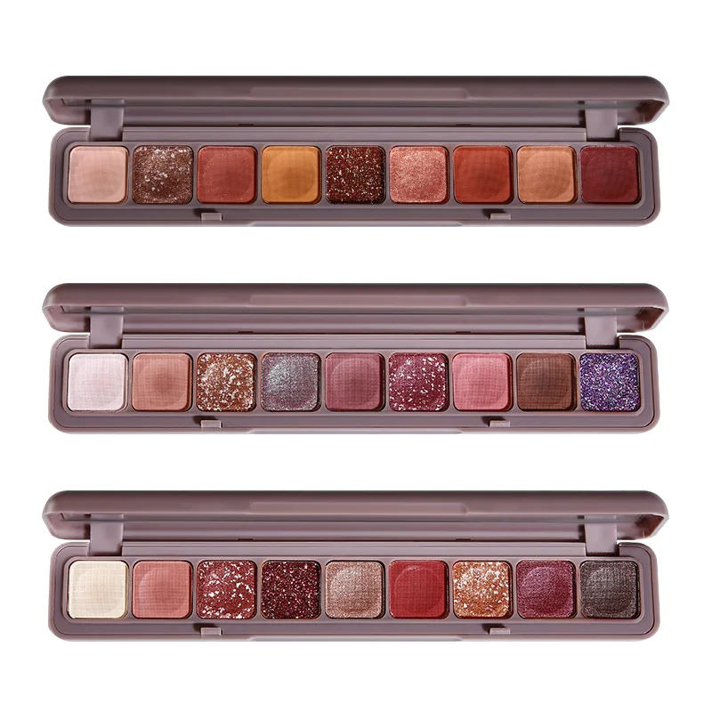 9 色アイシャドウパレットニュートラルグレーとブラウンアースカラーマットパールアイシャドウガール初心者メイクアップアイシャドウトレイ