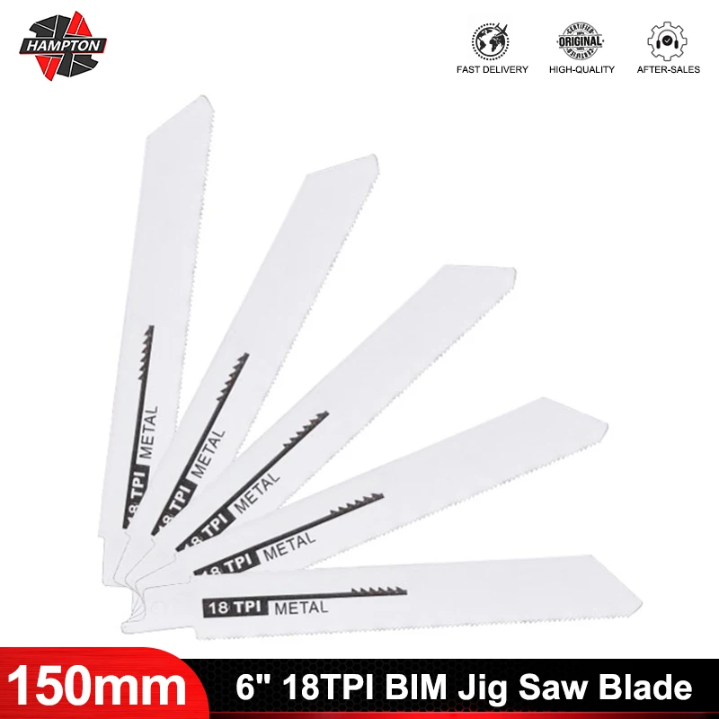 HAMPTON Saber Blades 6'' 18TPI BIM Jig Saw Blade for Cutting Wood Plastic Pipe Metal Reciprocating Saw Blade