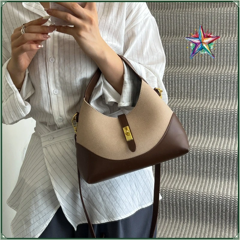 high-end-contrasting-color-niche-design-women's-bag-2026-new-versatile-commuter-dumpling-bag-portable-messenger-armpit-bag