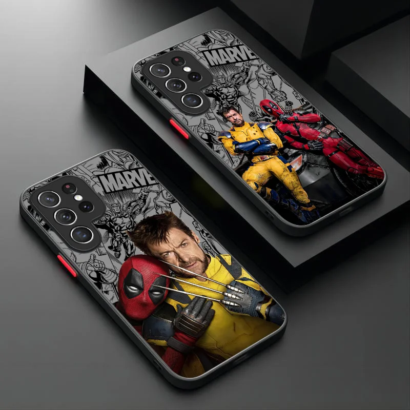 Marvel Deadpool Wolverine Case For Samsung Galaxy S24 S23 S22 Ultra S21 S20 FE S10 Plus Note 20 10 A15 A25 A35 A55 Matte Cover