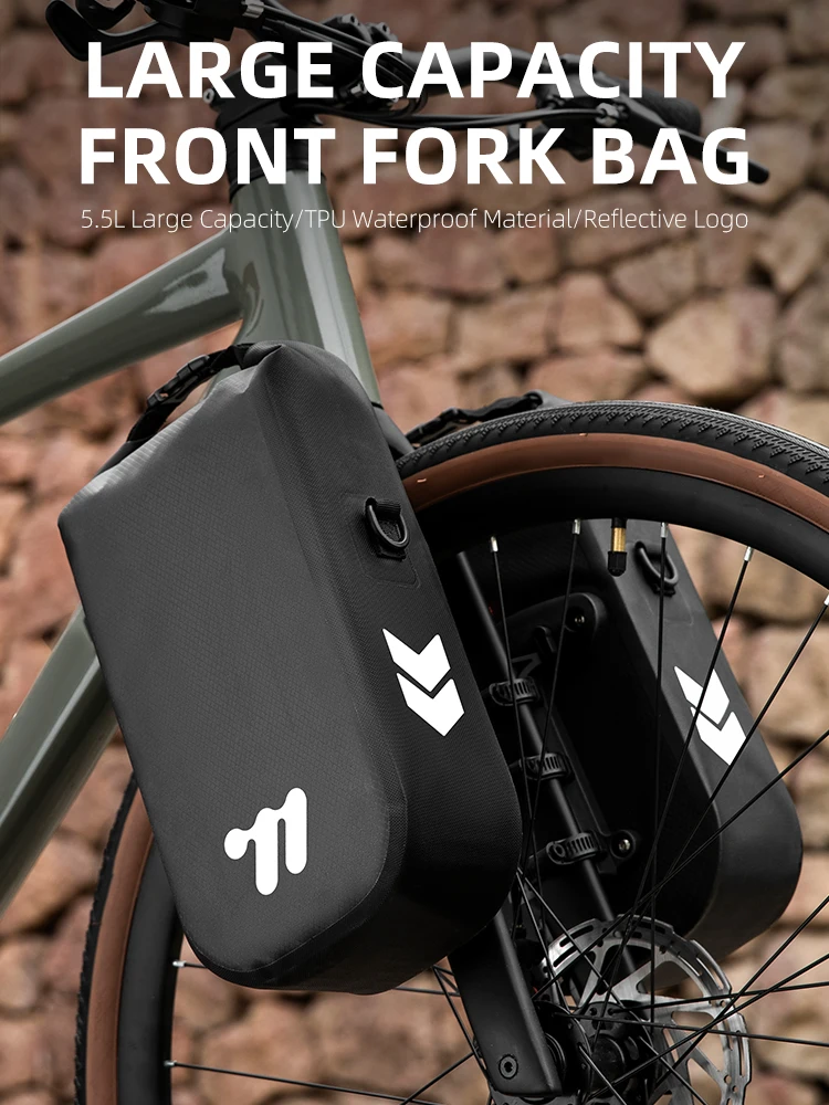 AliExpress West Biking WEST BIKING Bicycle Front Fork Bag 5.5L Full Waterproof Quick Release Bike Bag Cycling Storage Bag MTB Road Bike Accessories