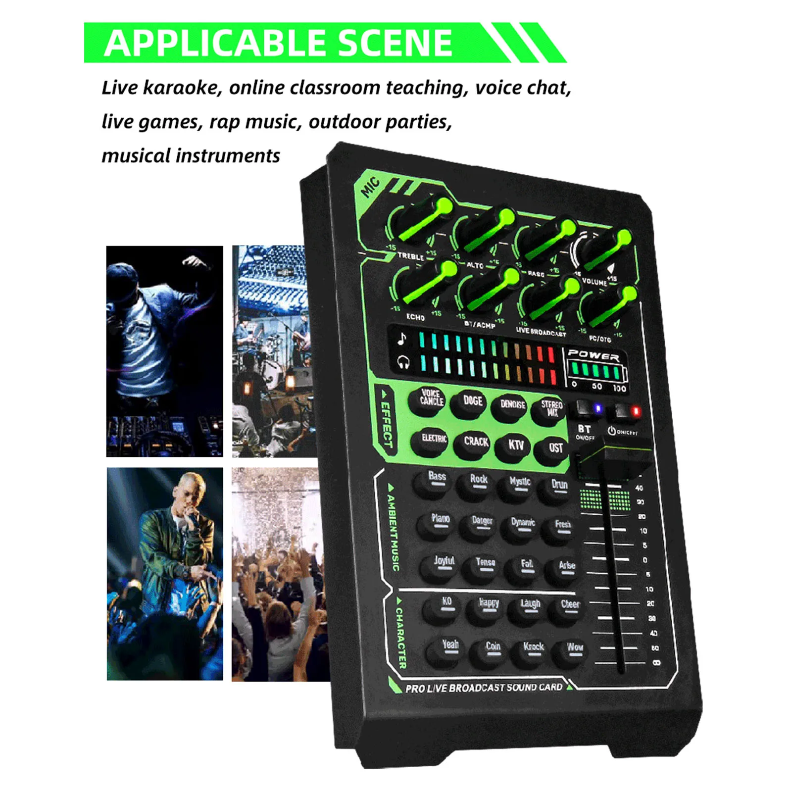 EVO Live Sound Card Mixers EVO E1 Live Sound Card With Bluetooth Computer Anchor Mobile Phone Singing Microphone DJ Equipment