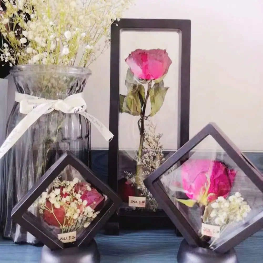 Plastic Transparent Square Frame Storage Box 14x14cm