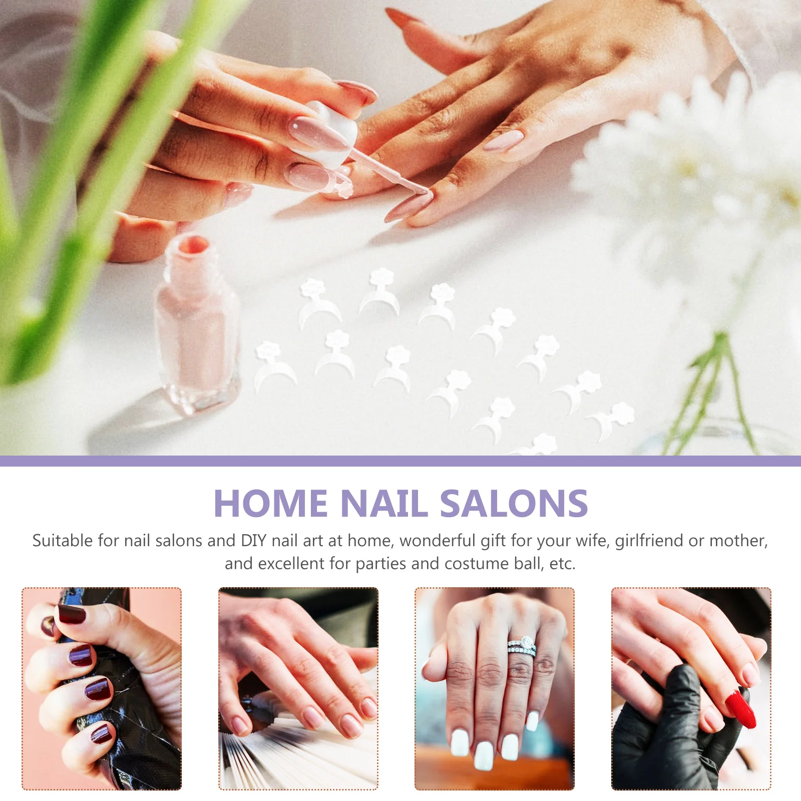 

NOLITOY 1000 шт. набор накладных ногтей с подвесками для ногтей наклейки французские кончики маникюрные инструменты для украшения педикюра