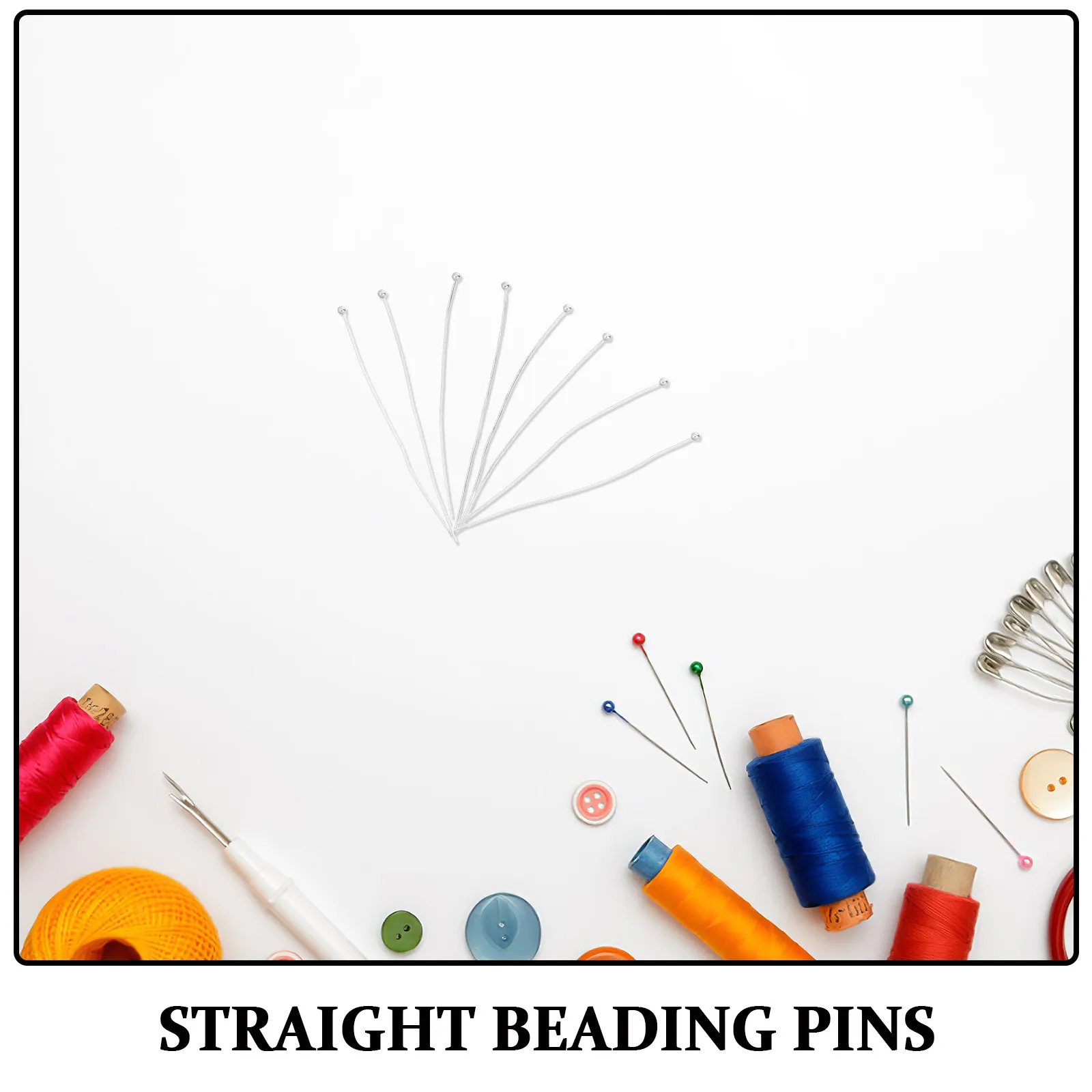 200Pcs Ball Head Pins Flexible Stainless Steel Beading Jewelry Making Pins 50Mm Long for Necklace Earring Bracelet Craft