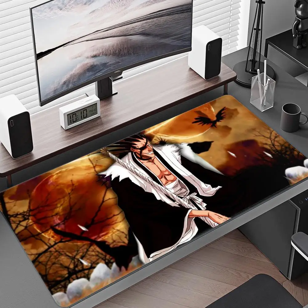 Grande Anime Desk Mat para Jogos, Mousepad para Gamer, Mousepad para Desktop, Almofada de Computador, Luxury Desk Mat, Bleach, Kenpachi, Ziyaki, Grande