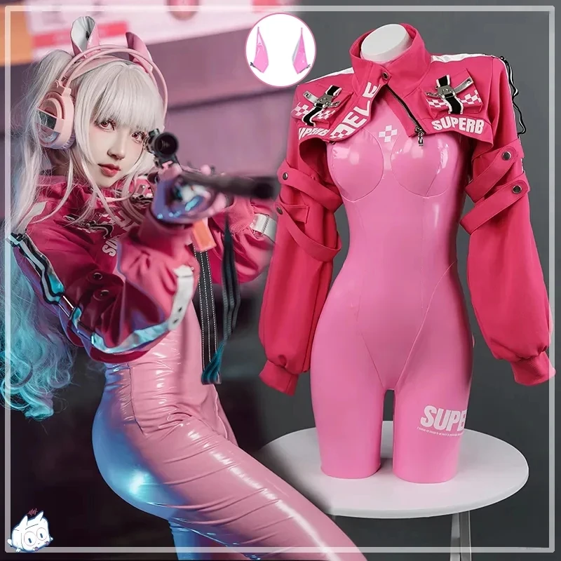 

Anime Ireland H Store Nikke Alice Cosplay Clothing Sexy Clothing Game Pink One Piece Set Jacket Halloween Women's Wear