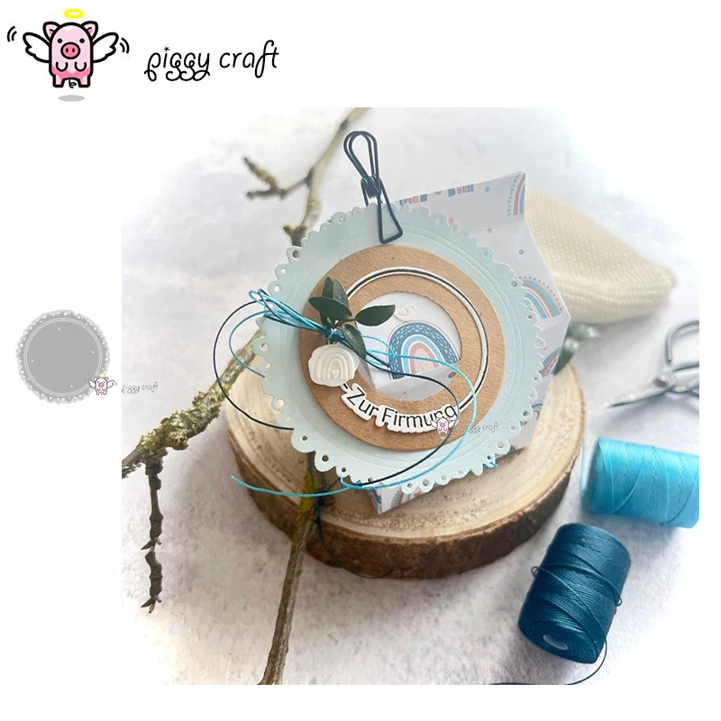 Piggy Craft metal cutting dies cut die mold Hole wave frame plate Scrapbook paper craft knife mould blade punch stencils dies