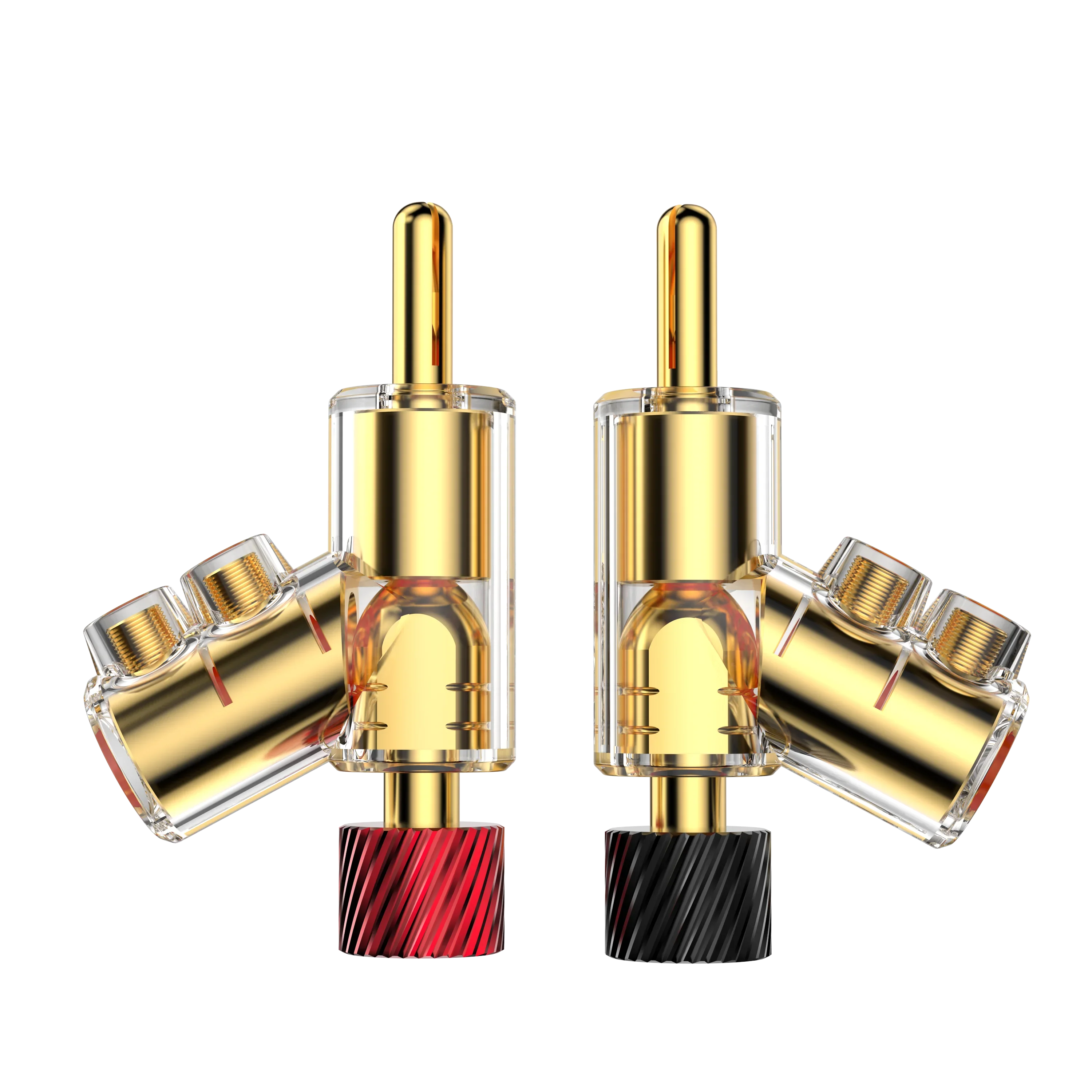 Audiocrast M21R/G 45-Grad-Bananenstecker mit doppelter Schraube, Lautsprecheranschlüsse, rhodinierte, abschließbare Audiokabelanschlüsse – Detail 10