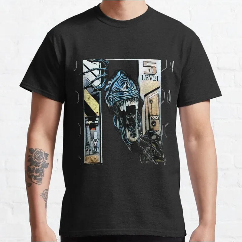 Alien Movie Graphic T‑Shirt Vintage Sci‑Fi Horror Xenomorph Print Tee Unisex Short Sleeve Casual Streetwear S-6XL