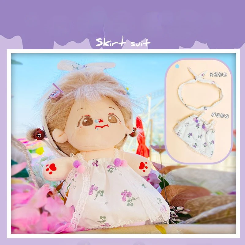 1pc Doll Clothes for 20cm Idol Dolls Accessories Fit Plush Stuffed Cotton Doll's Dress Skirt Outfit for Korea Super Star Toy
