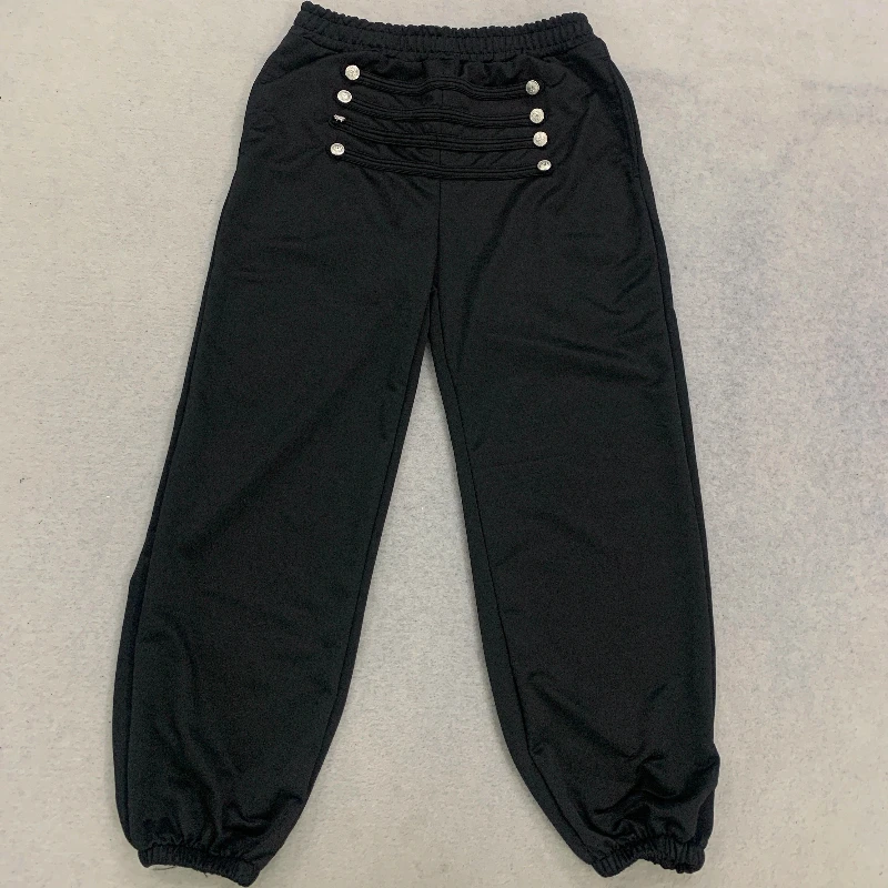 Sub-culture Fashion Loose Comfortable Sweatpants Pleated Multi-buckled Front Elastic Waist-binding Foot Casual Jogging Pants