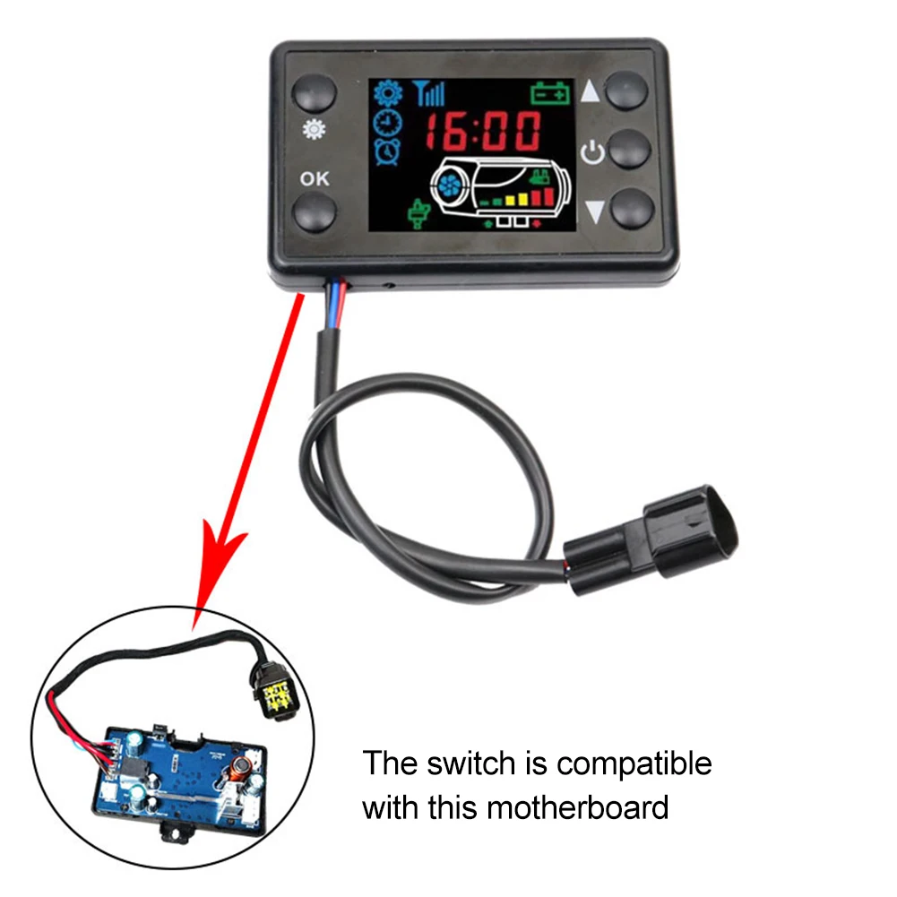 

Воздушный дизельный парковочный обогреватель, ЖК-монитор, переключатель + пульт дистанционного управления, ЖК-дисплей 12 В/24 В для автомобильного гусеничного дизельного воздушного обогревателя