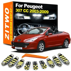 ZITWO 14Pcs LED License Plate Lamp Interior Dome Light Kit For Peugeot 307 CC 307CC Cabrio 2003 2004 2005 2006 2007 2008 2009