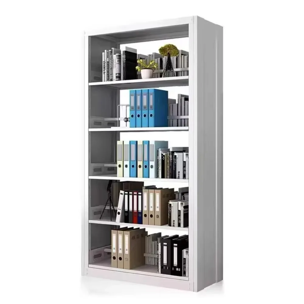 Direct Sales Library Reading Room Steel Bookshelf Company Single and Double-sided Document Racks