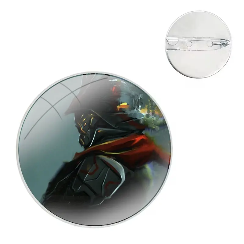 Samurai Warrior Glass Dome Brooches Badge Pins For Clothes Hat Shirt Lapel Bag