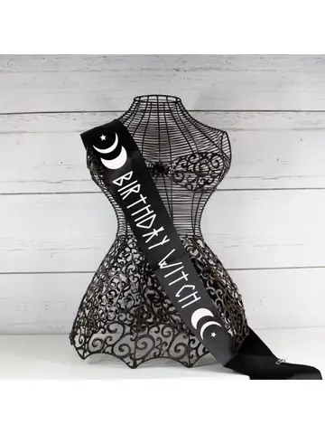 Doğum Günü Cadısı Aylarla Siyah Büyücüler Birliği Kuşağı Gotik Doğum Günü Partisi Hediyesi Cadılar Bayramı Partisi Dekorasyon Malzemeleri Fotoğraf Prop'u Büyücülük