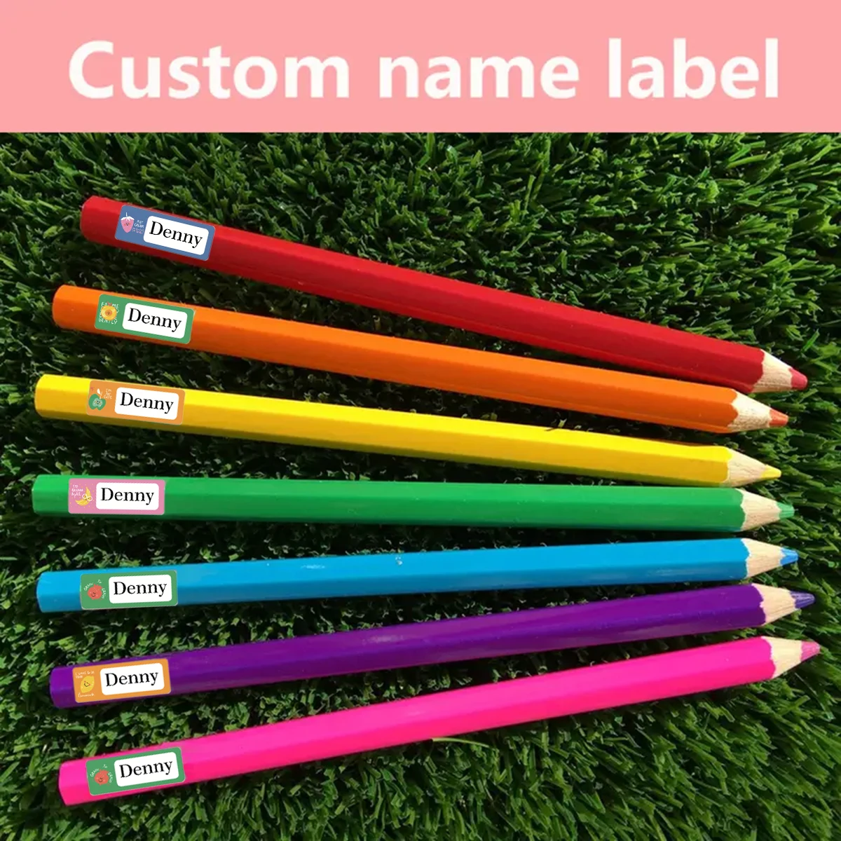 Customized name stickers,personalized fruit pattern waterproof label stickers,kindergarten stationery water cup labels D1