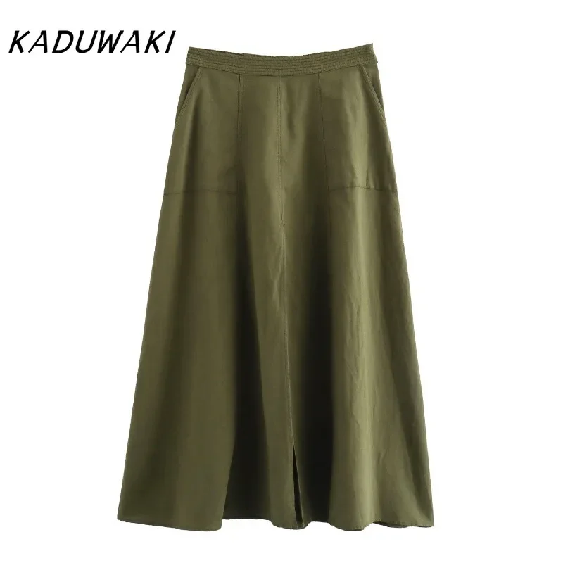 KADUWAKI French Retro Solid Color Peplum Cape Dress Fashion Ins Waist Mini Dresses Temperament Commuting Blended Skirts 니트 스커트