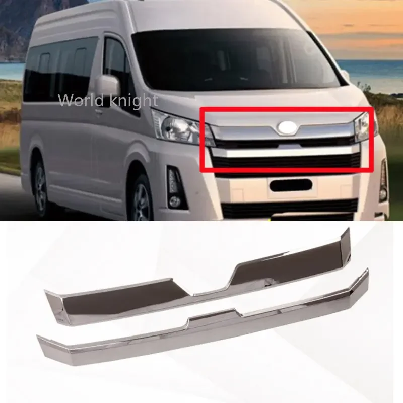 For Toyota HiAce Sixth generation (H300) 2019 2020 2021 2022 ABS Chrome Front Center Mesh Grille Grill Cover Radiator Strip Trim