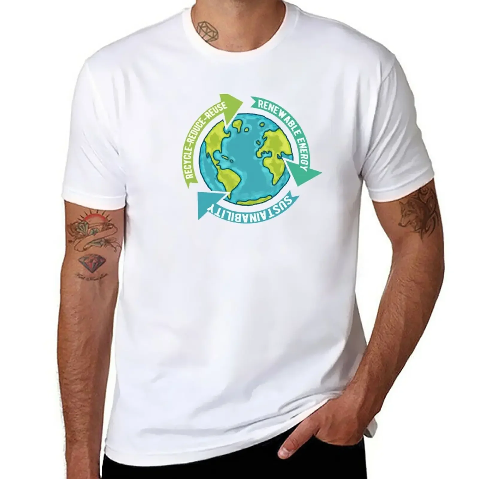 Earth Sustainability T-Shirt plus size tops vintage black t-shirts for men