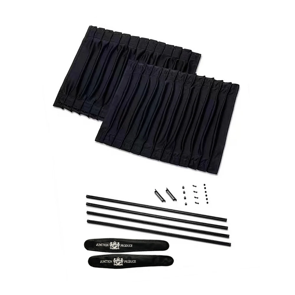 1Set For 2Pcs Car Window Shade Valance Junction Produce JP Auto Curtains Black Uv Protection Large Middle Small Size