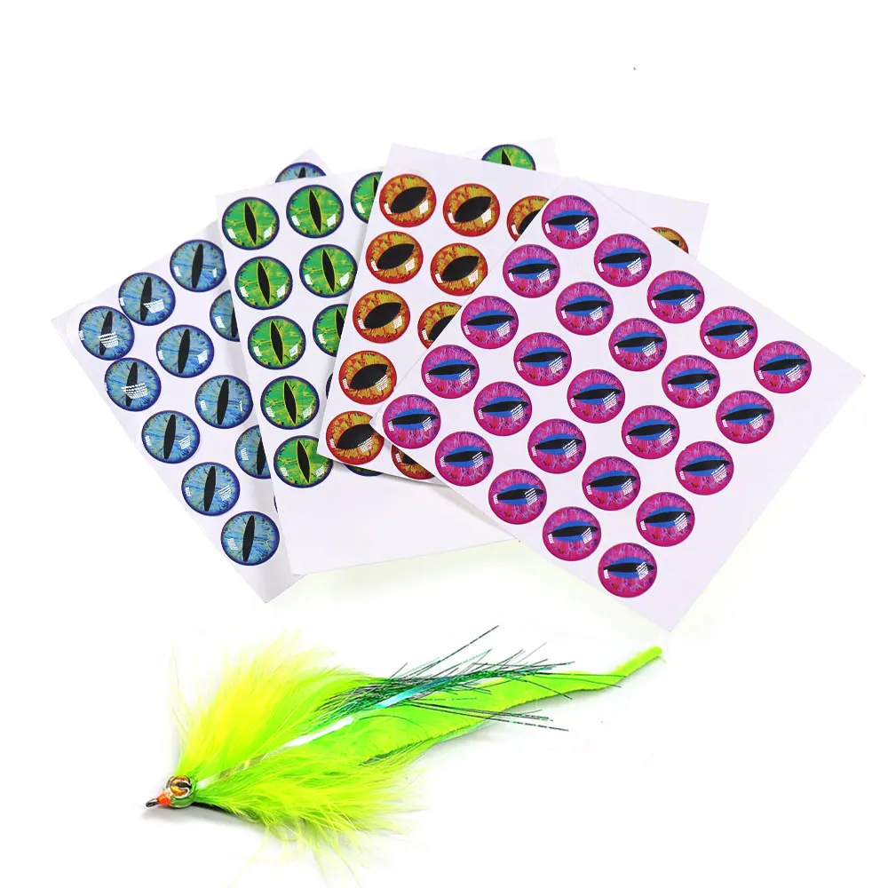 100 قطعة/الحزمة 3 ~ 7 مللي متر الايبوكسي ثلاثية الأبعاد عيون السمك الثلاثية الأبعاد عيون التنين يطير ربط المواد ل غاسل تهزهز إغراء ذباب البحر سمك السلمون المرقط الصيد