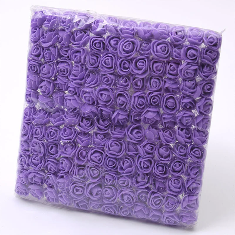 144 stücke/2 cm Mini Spitze Pe Rose Schaum Blume Köpfe Bouquet Für Hochzeit Hause Dekoration Scrapbooking DIY Kranz Artificia blumen – Detail 15