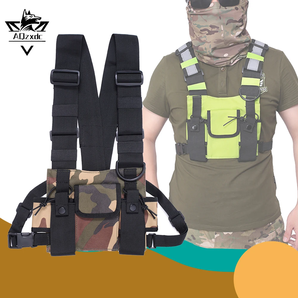 

Tactical Chest Bag Two-way Radio Walkie Talkie Vest Suitable Sundries Storage Packet for Running Cycling Mountaineering Hiking