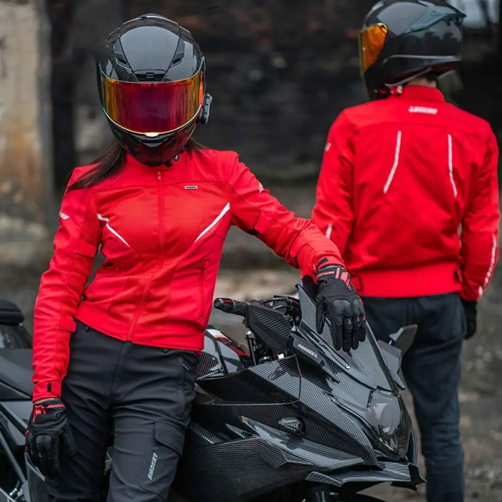CE1/2 Level Protective Women Motorcycle Jacket Breathable Mesh with Reflective Strip Women Riding Top Wear-resistant