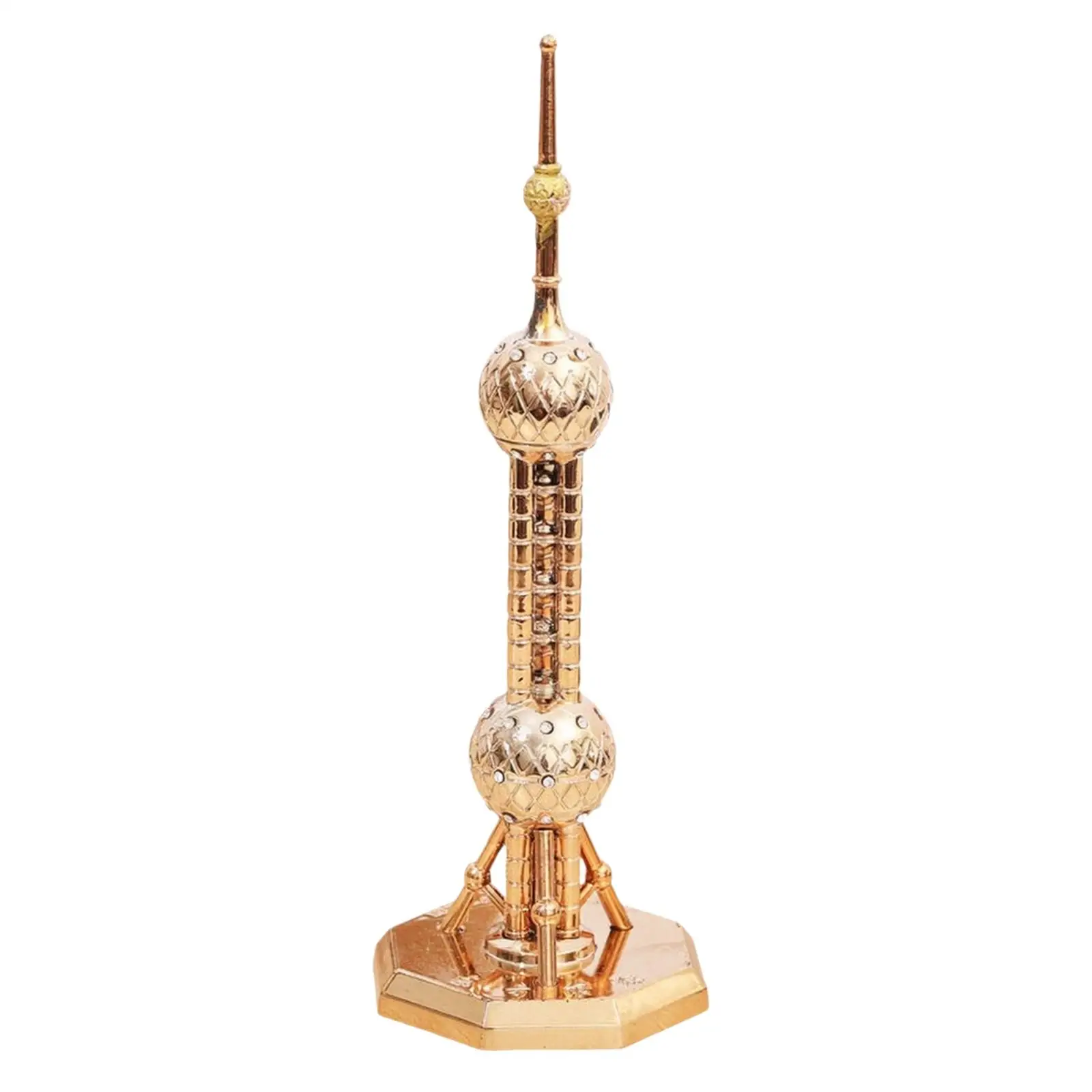 Souvenir Tower Sculpture Miniature Building Zinc Alloy Landmark Model Showpiece for Office Shelf Desk Decor Gift