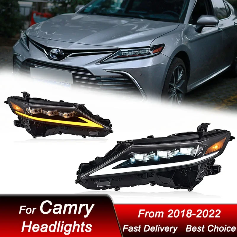 

Pop Car Headlights For Toyota Camry 8 Gen 2018-2022 Lexus Style LED Headlamp Assembly High Configure Projector Lens Accessories
