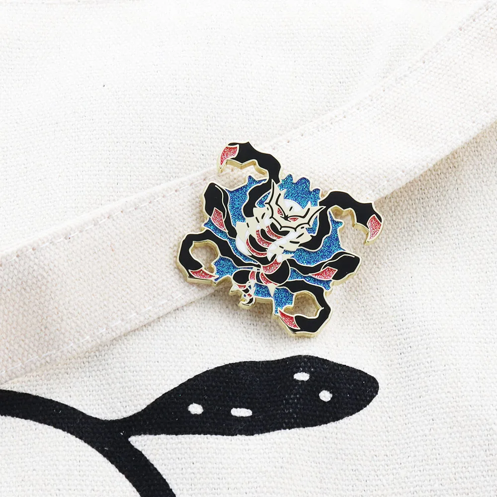 Cute cartoon Japanese Anime pin Giratina Alloy glitter Backpack Badge Clothing Accessories Gift Jewelry for Friends medal