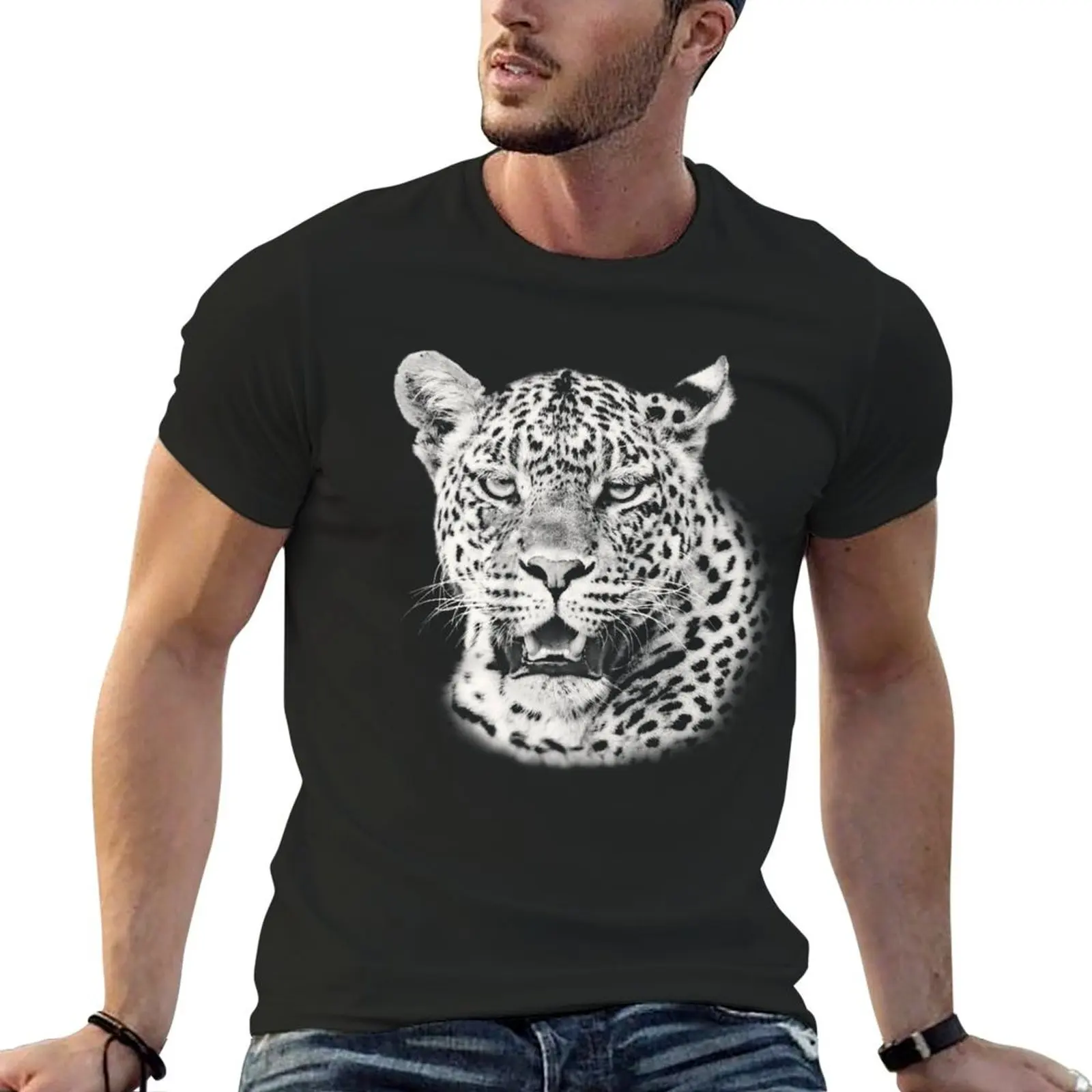 

Leopard Portrait African Wildlife T-Shirt plus sizes Blouse for a boy mens champion t shirts