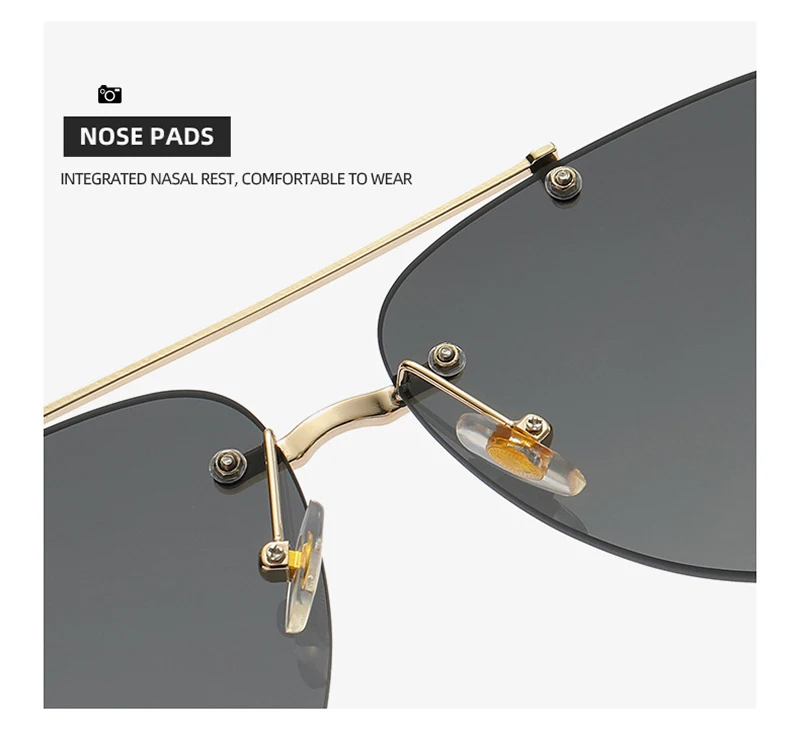 Suglau hochwertige Luxusmarke Damen ovale Sonnenbrille klassische Metall Anti-UV-Fahr sonnenbrille Mode Herren Casual Shades – Detail 17