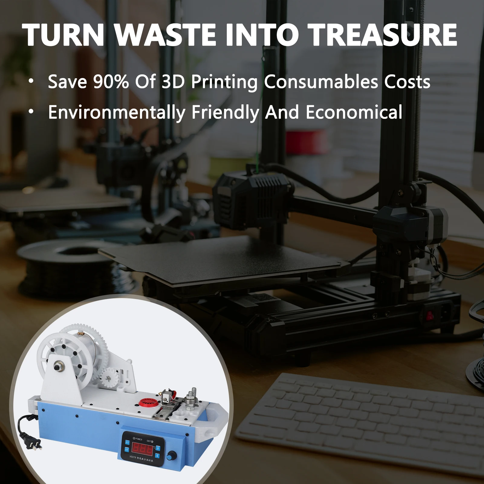 DIY Desktop 3D Filament Extruder Machine Kit Multifunctional Plastic Filament Maker Tool For 3D Printing Consumables Maker