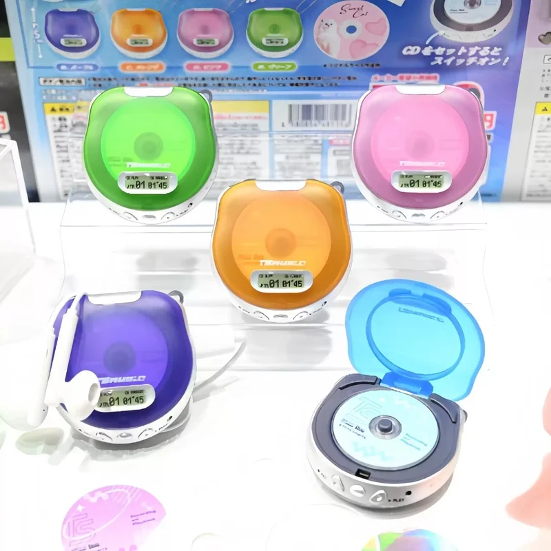 In-stock Japanese Authentic TOYS SPIRITS Mini Portable CD Recorder Walkman Keychain Gacha Recording Machine Model Toy Gift