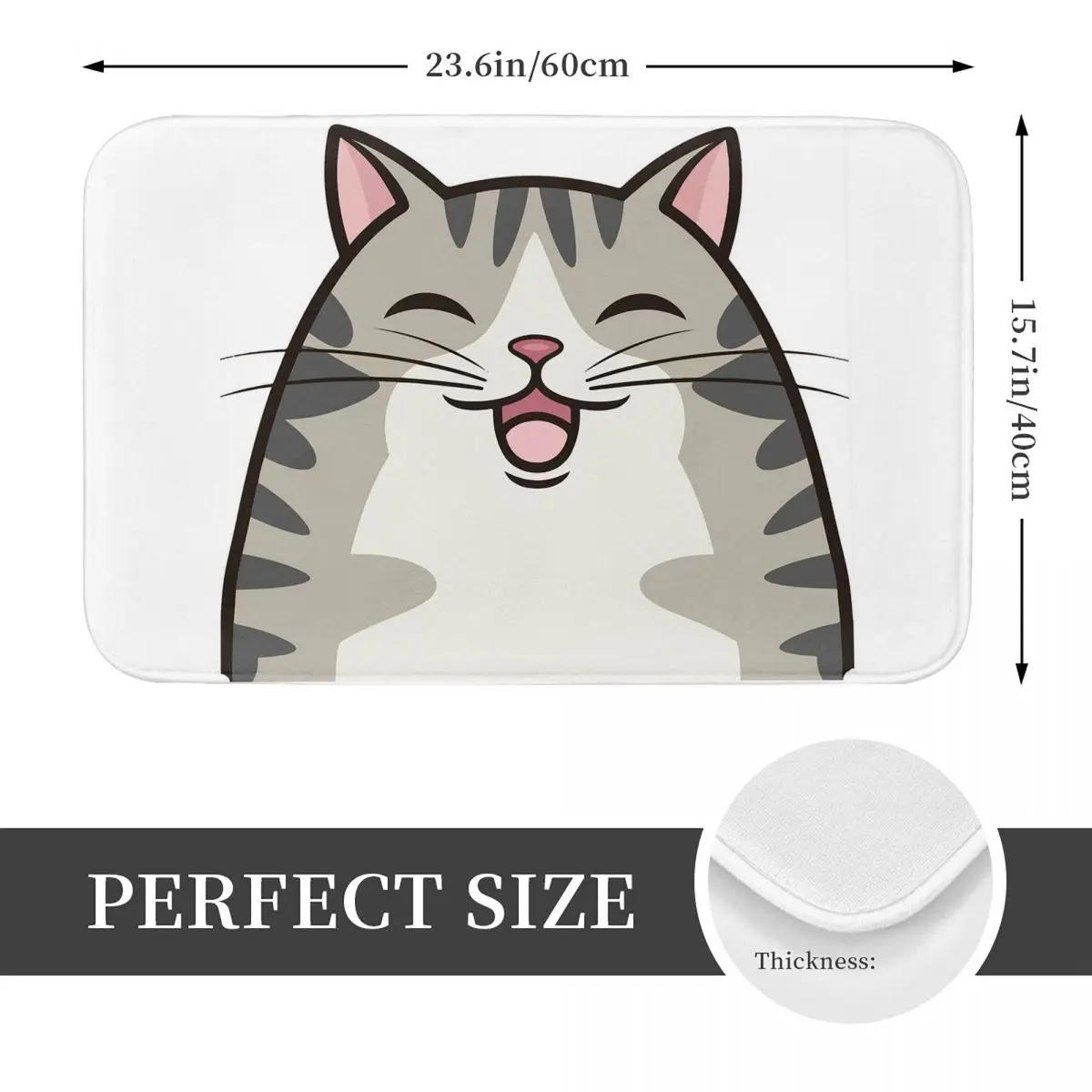 Joyful American Shorthair Cat Non-slip Doormat Floor Mat Washable Carpet Rug for Kitchen Home Bathroom Living room Footpad Mats