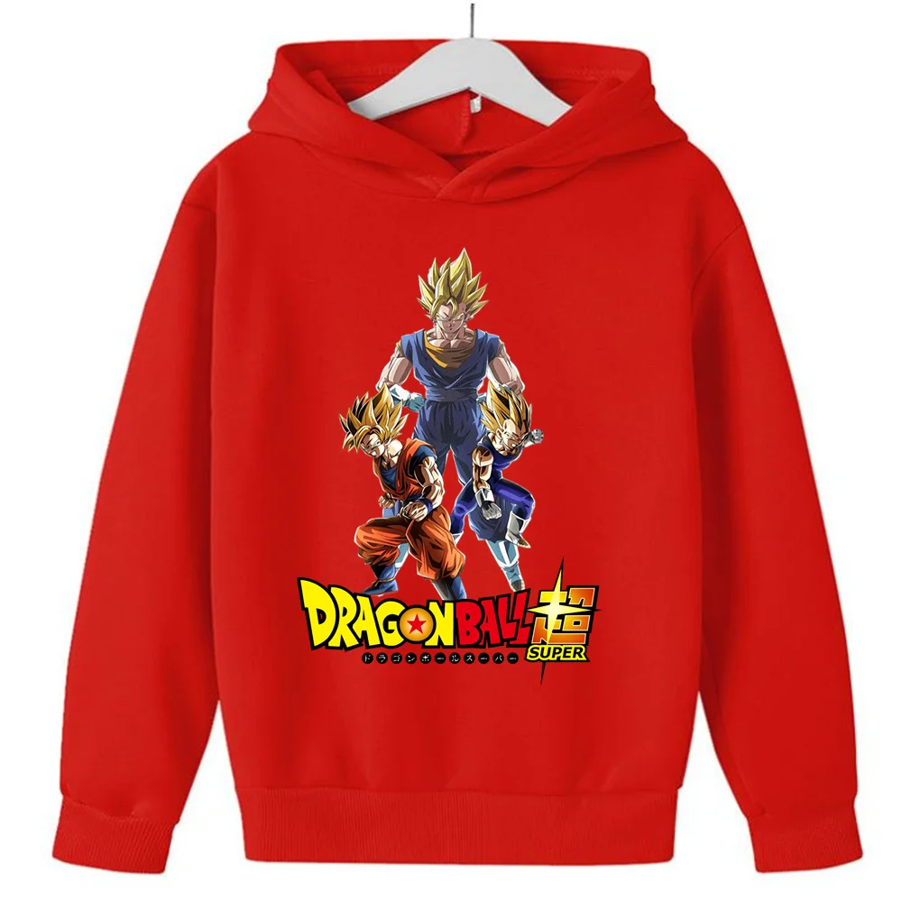 애니메이션 드래곤 펄 후드 캐주얼 편안한 느슨한 긴 소매 탑 스웨터 어린이 만화 그림 가을 겨울 의류