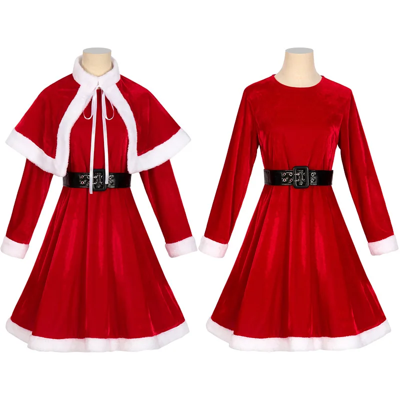 Christmas Red Costume Santa Cosplay Claus Costumes Santa Skirt Girls Women Fancy Xmas New Year Carnival Party Cosplay Dress