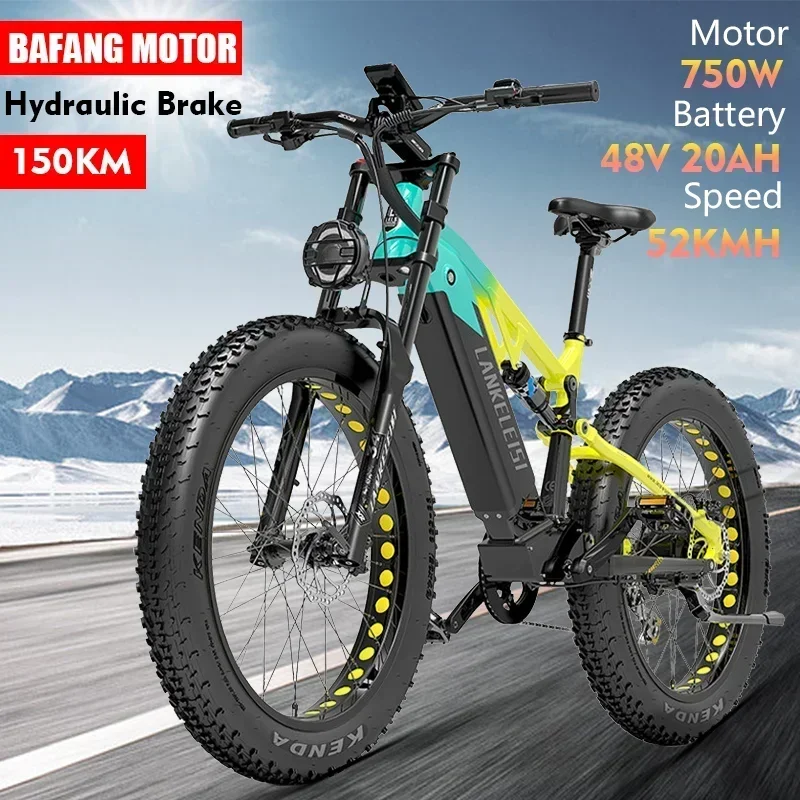 Lankeleisi RV800 ebike 26 inch 4.0 fat tyre off-road electric bike 750W 48V 20AH Bafang motor mountain snow electric bicycle