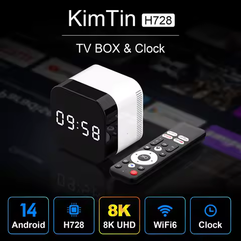 KimTin RAM 4GB ROM 128GB H728 Tv Box android 2025 4KX2K Smart Android 14.0 TVBOX 2.4G 5G Wifi 2G 16G IP TV 1000M Set Top Box