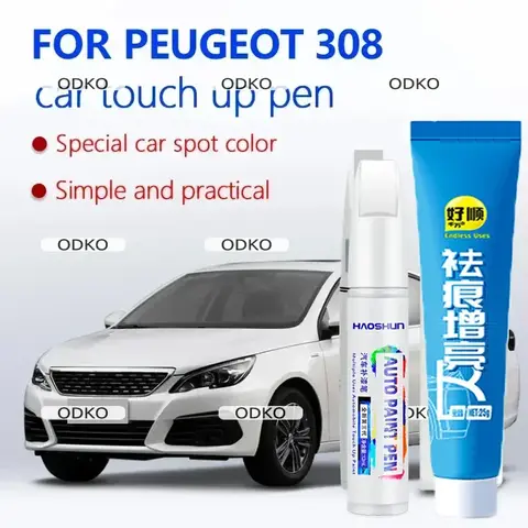Stylo de réparation de peinture de voiture, adapté à la Peugeot 308, stylo de vernis, ensemble de réparation de rayures blanc perle