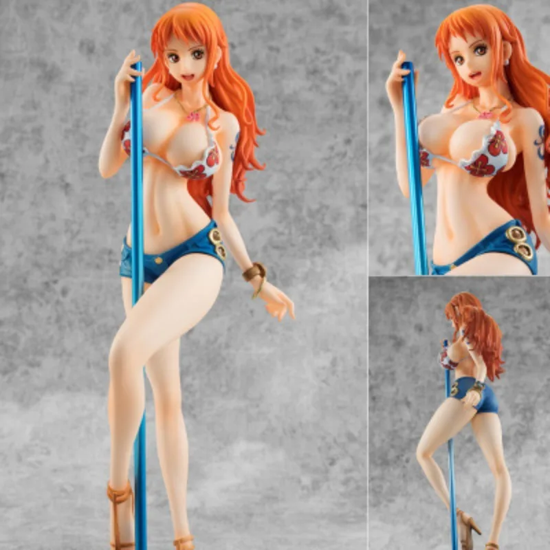 

Anime One Piece POP Nami Pole Dancing Swimwear Standing Posture Figurine PVC Action Figure Collectible Model Toy Boxed