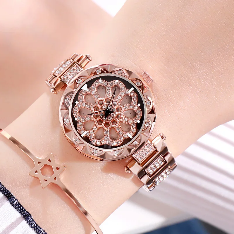 High-end Fashion and Leisure Watches Quality and Trendy Diamond-encrusted Women\'s Watches New Steel Strap Waterproof Watches