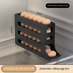 Koelkast eieropbergdoos, 4-laags rollende eierhouder dispenser, keuken automatisch scrollende eierhouder keuken